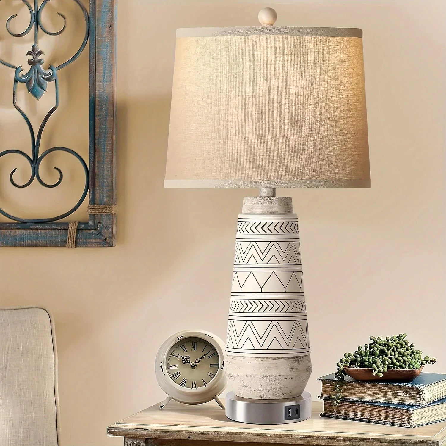 Set of 2 Farmhouse Table Lamps with Touch Control - House Of Avana