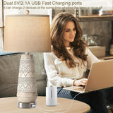 Set of 2 Farmhouse Table Lamps with Touch Control House Of Avana