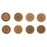 Set of 8-Piece Premium Cork Coasters 8 pcs-No Storage Rack House Of Avana