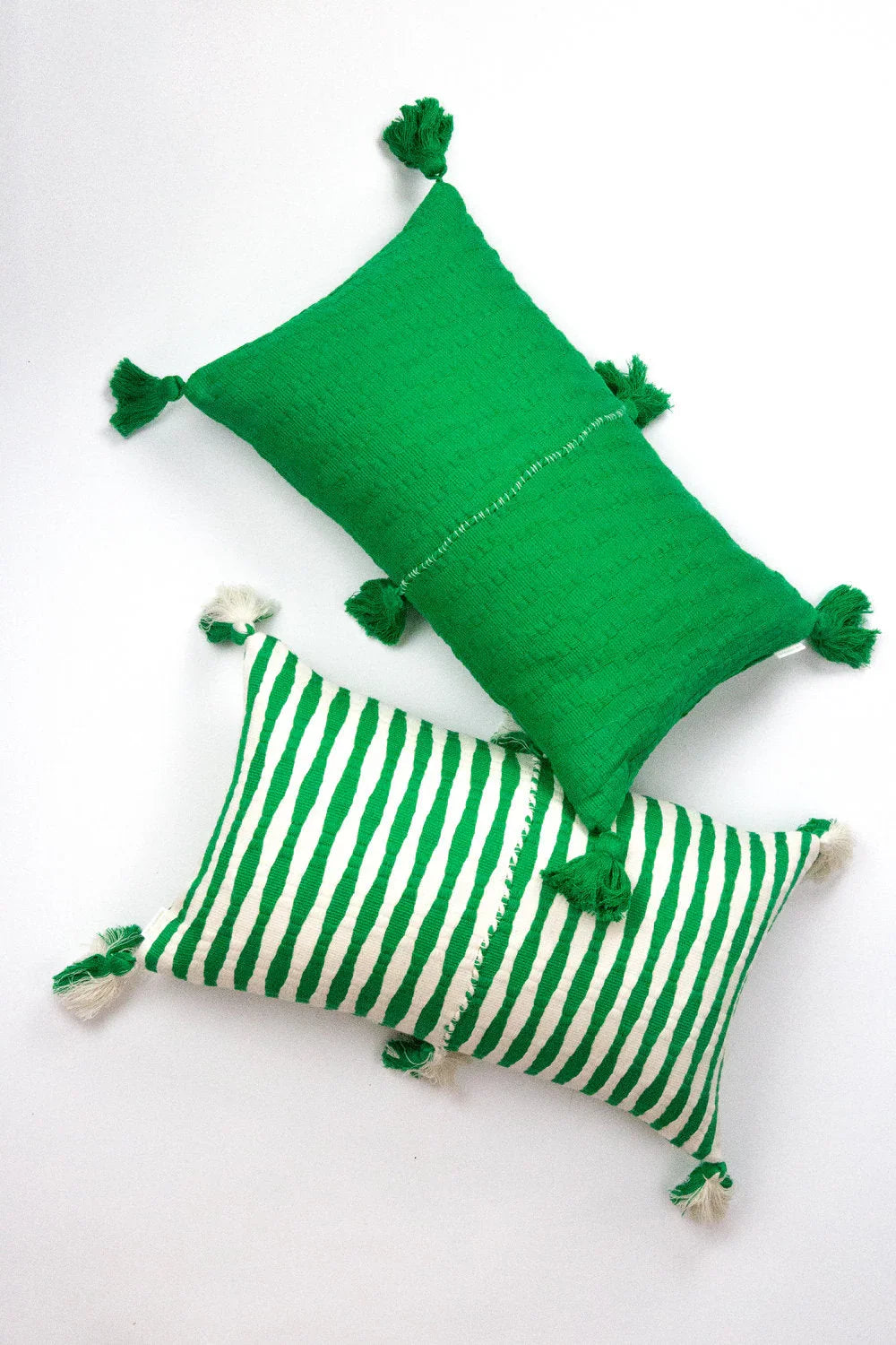 Antigua Pillow - Grass Green Stripe Archive New York