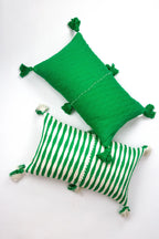 Antigua Pillow - Grass Green Stripe Archive New York