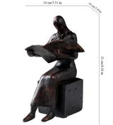 Abstract Character Reader Sculpture Bookends Figure | House of Avana