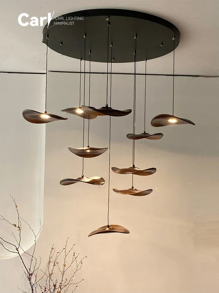 Chandelier - Multi-head Walnut