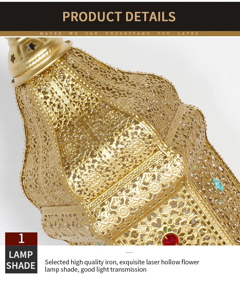 Table Lamp - Portable Iron Art Metal Long