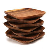 Acacia Plates Square Wooden Snack Plate Set Tableware
