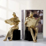 Abstract Character Reader Sculpture Bookends Figure | House of Avana