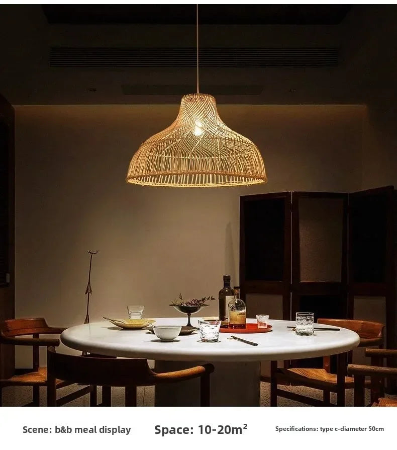 Rattan Chandelier Large