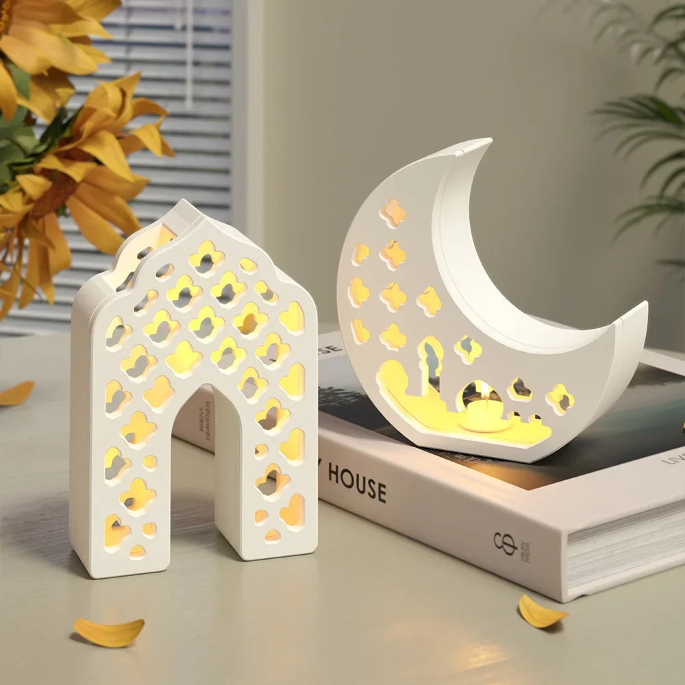 Lampshade - Hollow Silicone Moon Candle Holder