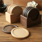 Coasters - Insulated Walnut Wood Round