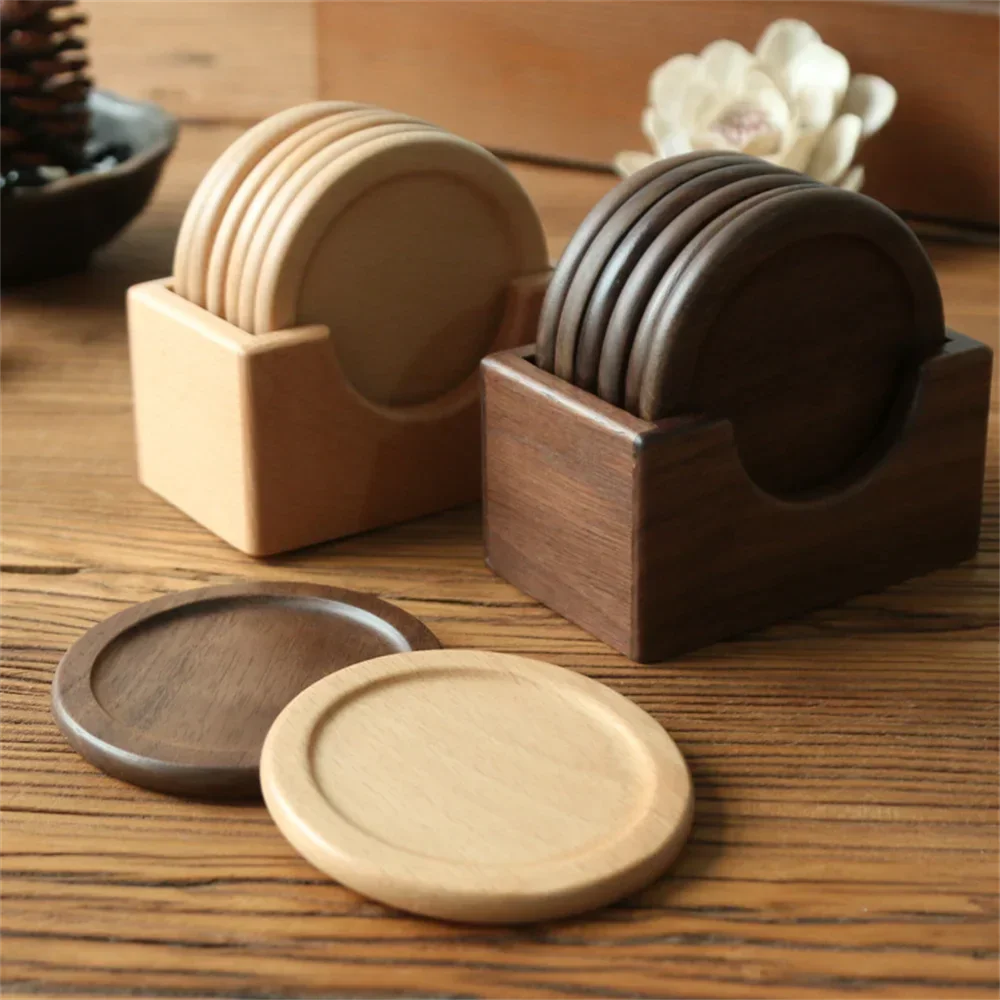 Coasters - Insulated Walnut Wood Round