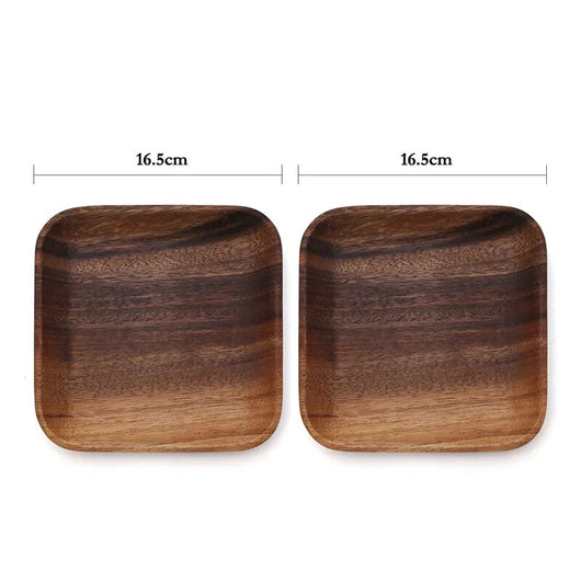  Acacia Plates Square Wooden Snack Plate Set Tableware 43293264380073