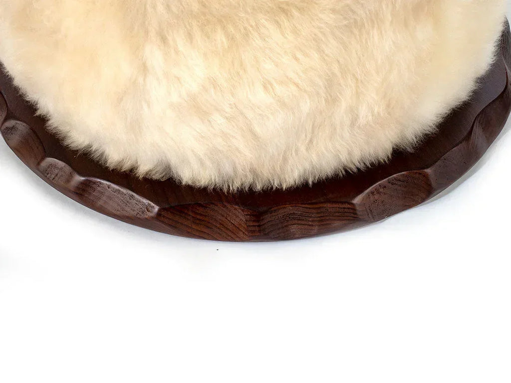 Sheepskin Swivel Pouf Seat Enrico Bartolini
