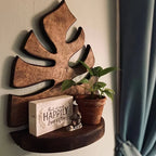 Shelf - Floating Wooden Leaf Design, lifestyle image - House Of Avana