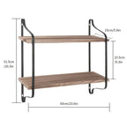 Shelves - Dual Layer Wooden Wall, side view - House Of Avana