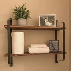 Shelves - Dual Layer Wooden Wall, detail shot - House Of Avana [[SKU:HOA-DSH-011]]