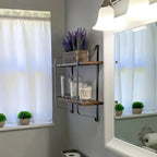 Shelves - Dual Layer Wooden Wall, angled view - House Of Avana