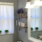 Shelves - Dual Layer Wooden Wall, angled view - House Of Avana [[SKU:HOA-DSH-011]]