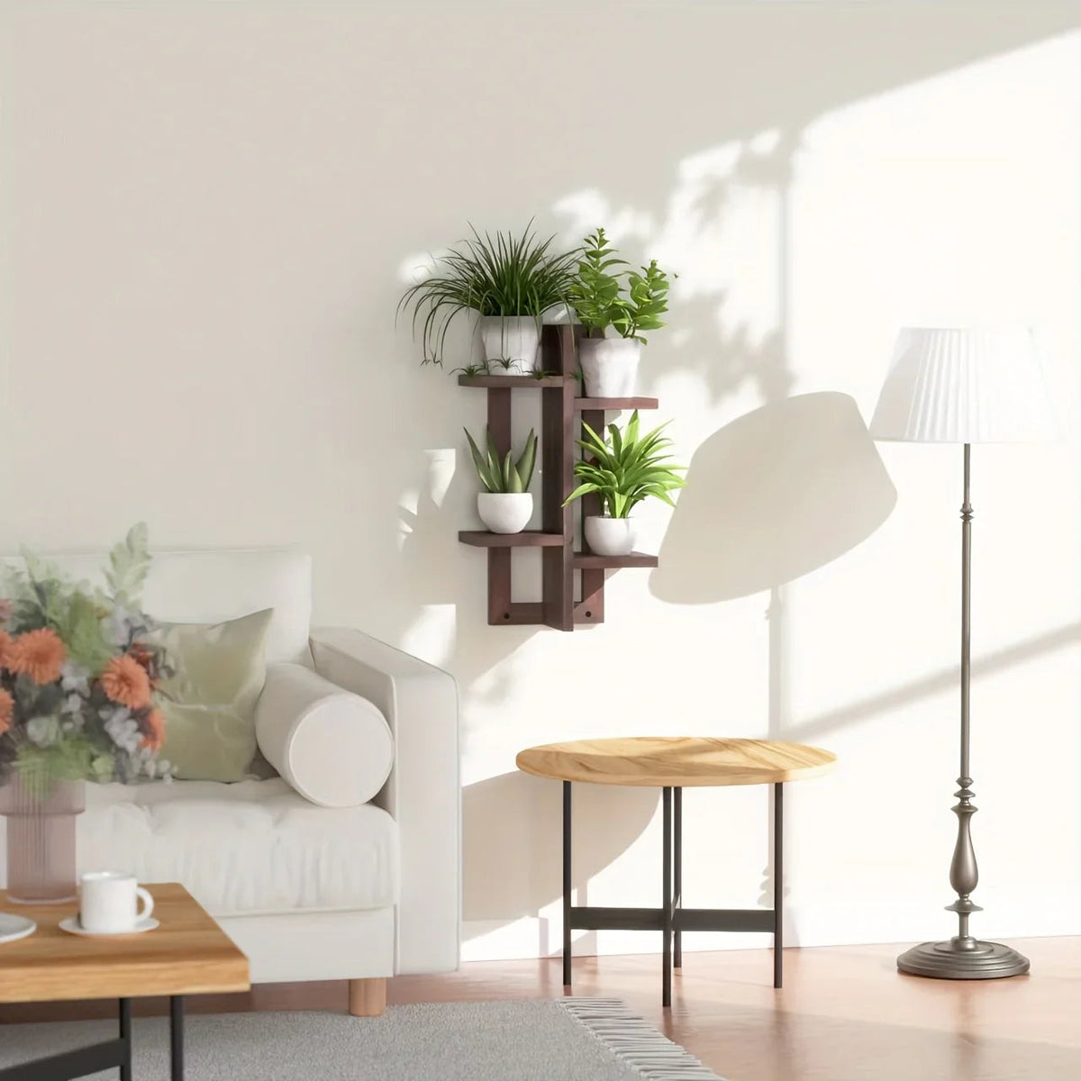 Shelves - Floating Wood Brown, back view - House Of Avana [[SKU:HOA-DSH-402]]