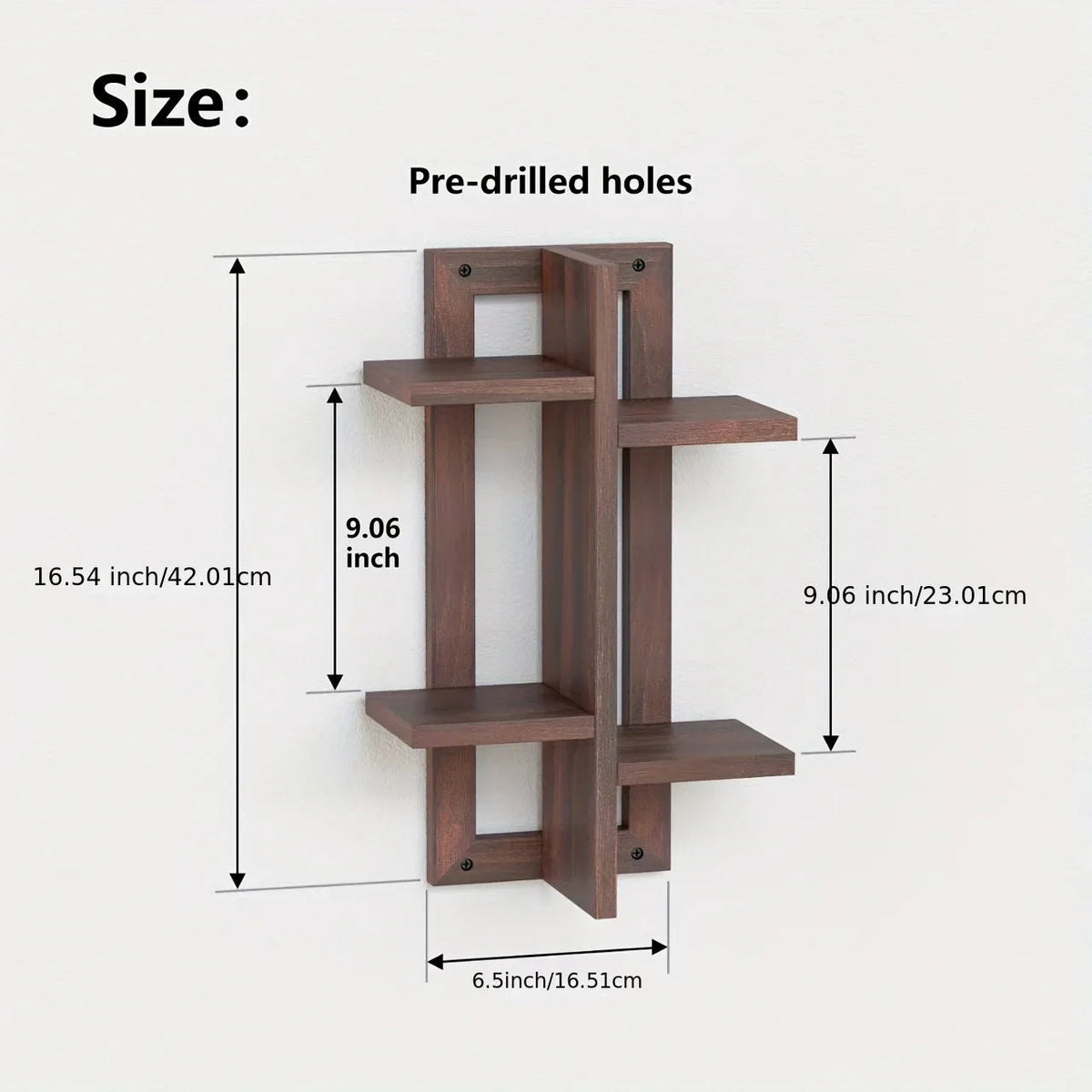Shelves - Floating Wood Brown, side view - House Of Avana [[SKU:HOA-DSH-402]]