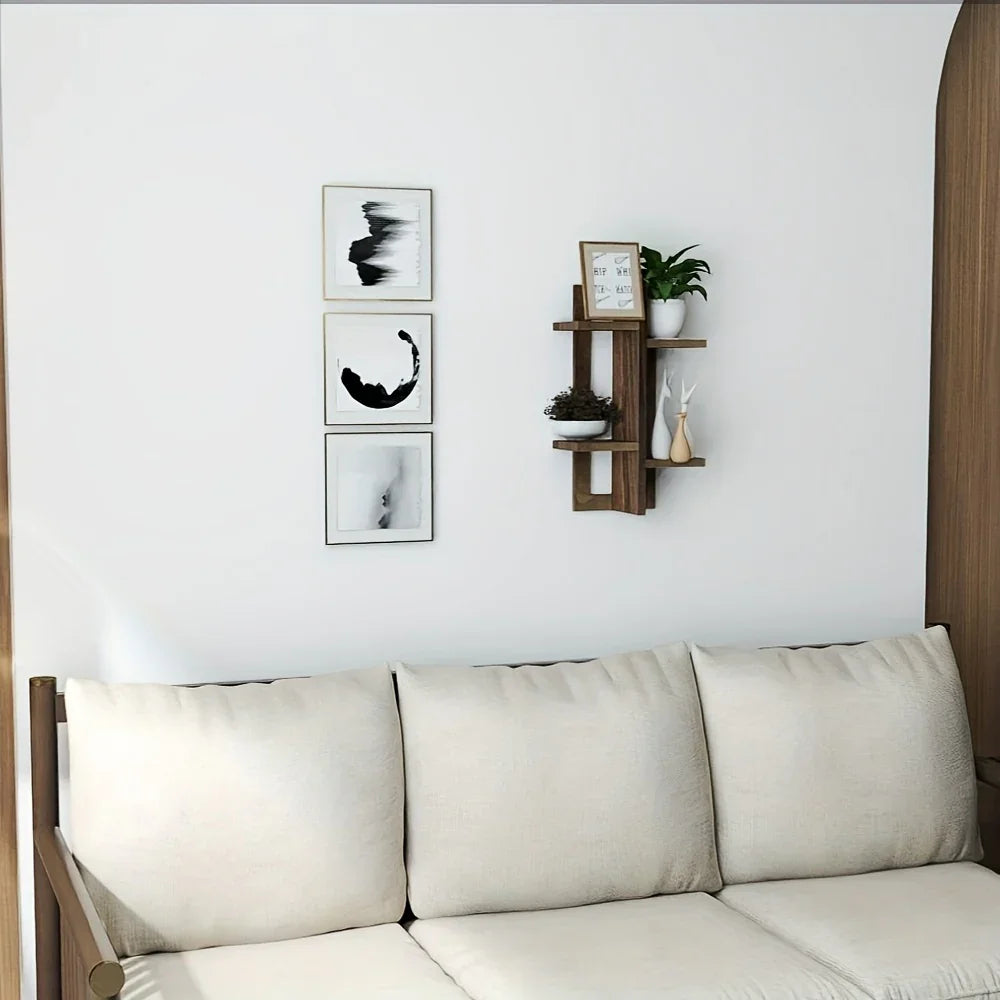 Shelves - Floating Wood Brown, lifestyle image - House Of Avana [[SKU:HOA-DSH-402]]