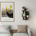 Shelves - Floating Wood Brown, angled view - House Of Avana
