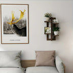 Shelves - Floating Wood Brown, angled view - House Of Avana [[SKU:HOA-DSH-402-A]]