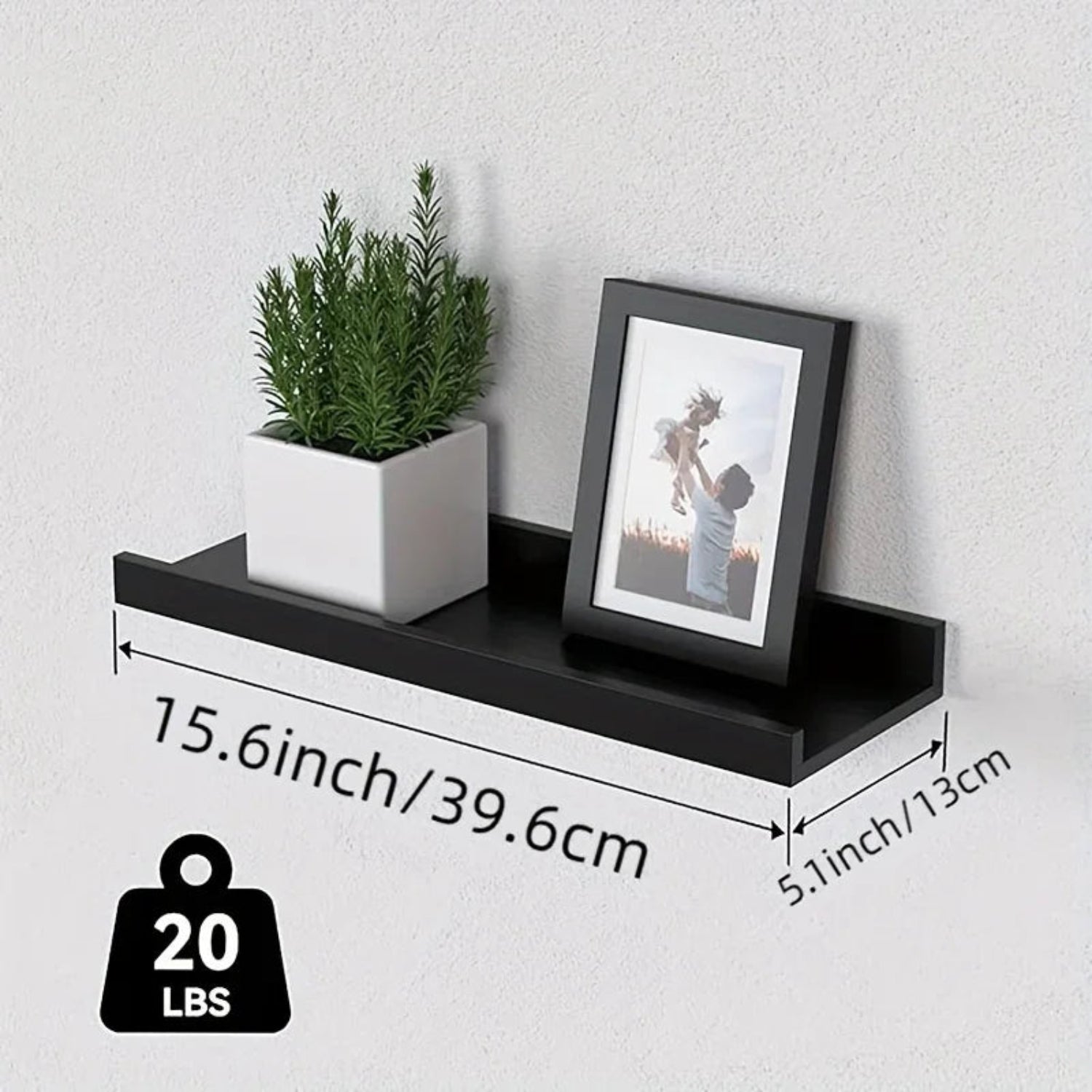 Shelves - Heavy-duty Black S, side view - House Of Avana
