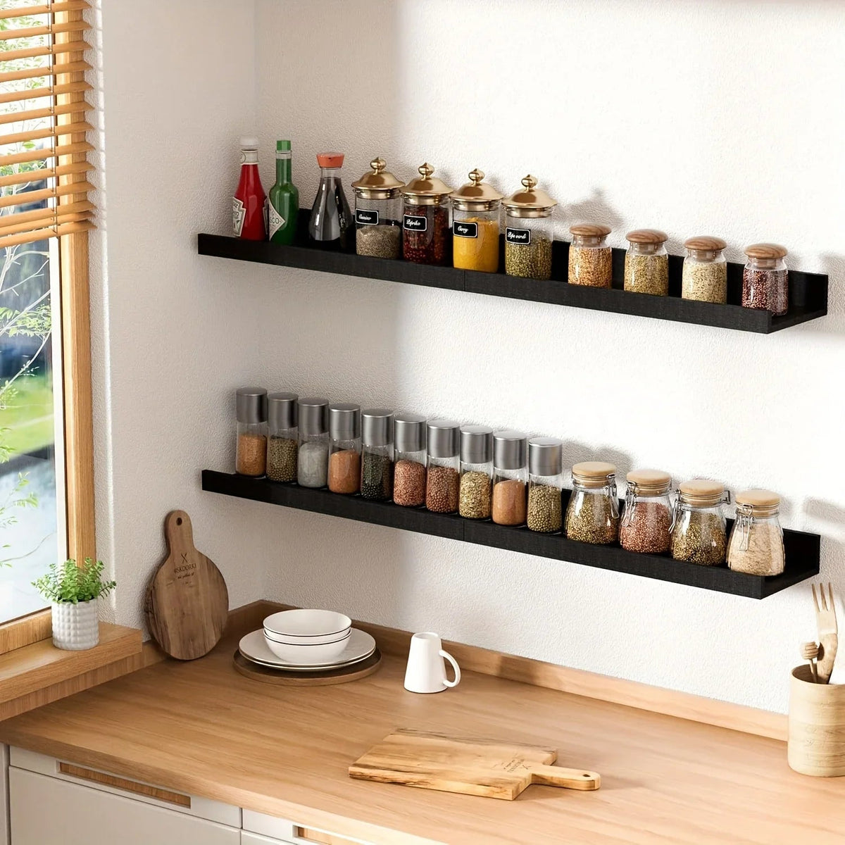 Shelves - Heavy-duty Black S, angled view - House Of Avana [[SKU:HOA-DSH-403]]