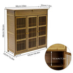 Shoes Rack Cabinet: Vintage Freestanding 4 Tier Shelves Shoe Storage Cabinet with 3 Hollow Doors Shoe Organizer Cabinet for Entryway, Closet, Hallway House Of Avana [[SKU:HOA-SHO-002]]