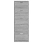 Modern Grey Sonoma Tall Shoe Cabinet with Ceiling-Mounted Design - Space-Saving Vertical Storage, Engineered Wood Construction, Multi-Functional Organizer with Shelves & Drawers for Entryway, Hallway, Small Spaces (59x17x169c House Of Avana