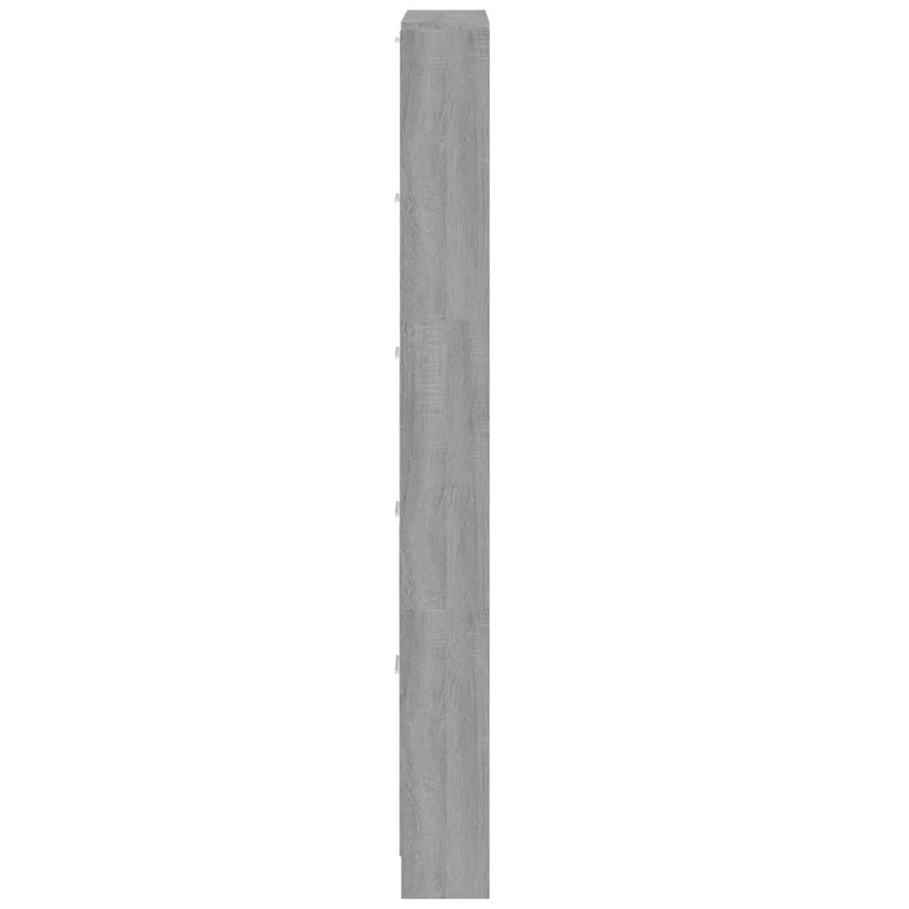 Modern Grey Sonoma Tall Shoe Cabinet with Ceiling-Mounted Design - Space-Saving Vertical Storage, Engineered Wood Construction, Multi-Functional Organizer with Shelves & Drawers for Entryway, Hallway, Small Spaces (59x17x169c House Of Avana [[SKU:HOA-SHO-001]]