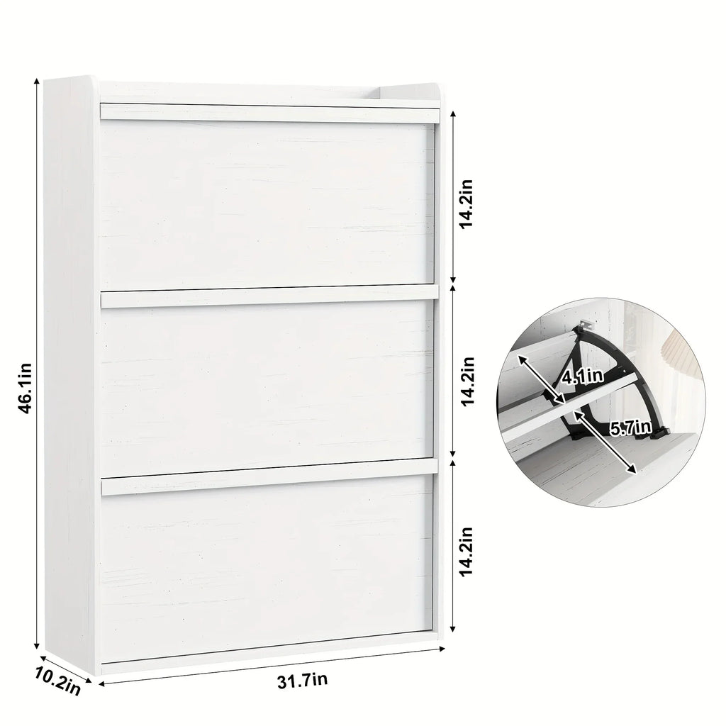 Shoe Cabinet with 3 Flip Drawers, Modern Shoe Storage Organizer with Adjustable Shelves for Entryway, Hallway & Living Room – 80.52cm x 25.91cm x 46.1 House Of Avana