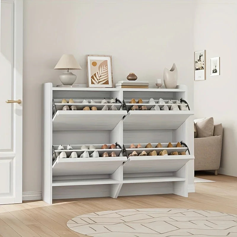 Shoe Cabinet with 3 Flip Drawers, Modern Shoe Storage Organizer with Adjustable Shelves for Entryway, Hallway & Living Room – 80.52cm x 25.91cm x 46.1 House Of Avana