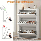 Shoe Cabinet with 3 Flip Drawers, Modern Shoe Storage Organizer with Adjustable Shelves for Entryway, Hallway & Living Room – 80.52cm x 25.91cm x 46.1 House Of Avana