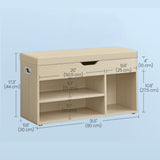 Extra Long Shoe Storage Bench With Cushioned Seat - 39.4 Inch Entryway Organizer, Hidden Storage Ottoman For Living Room, Holds 300lbs House Of Avana