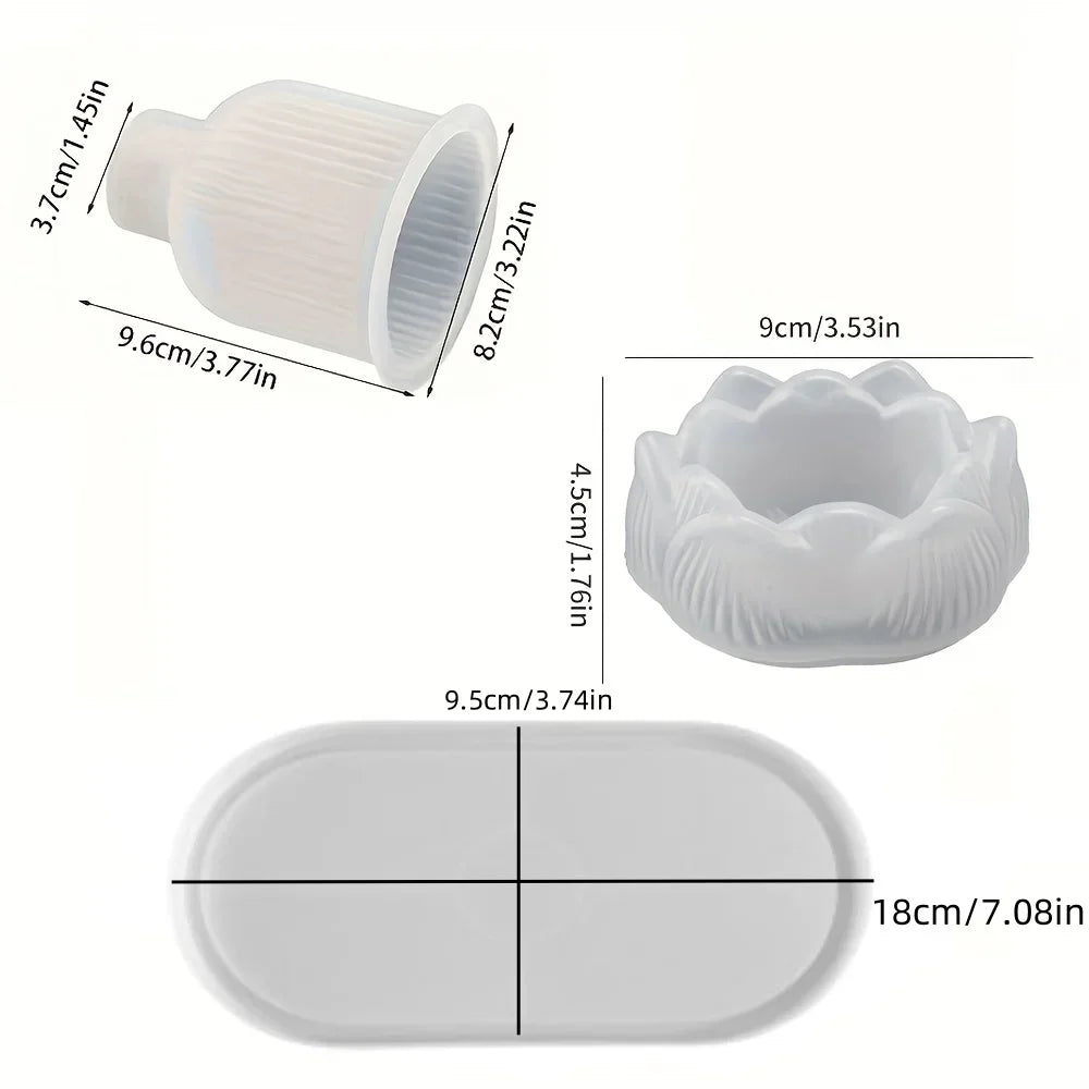 Silicone Mold - 3D Lotus Candle