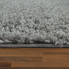 Simple High-pile Rug Gray Living Room Robust, side view - House Of Avana