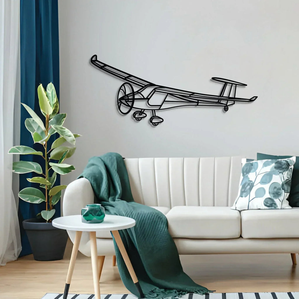 Sinus Max Angle Metal Aircraft Wall Art - Ncp0596, back view - House Of Avana