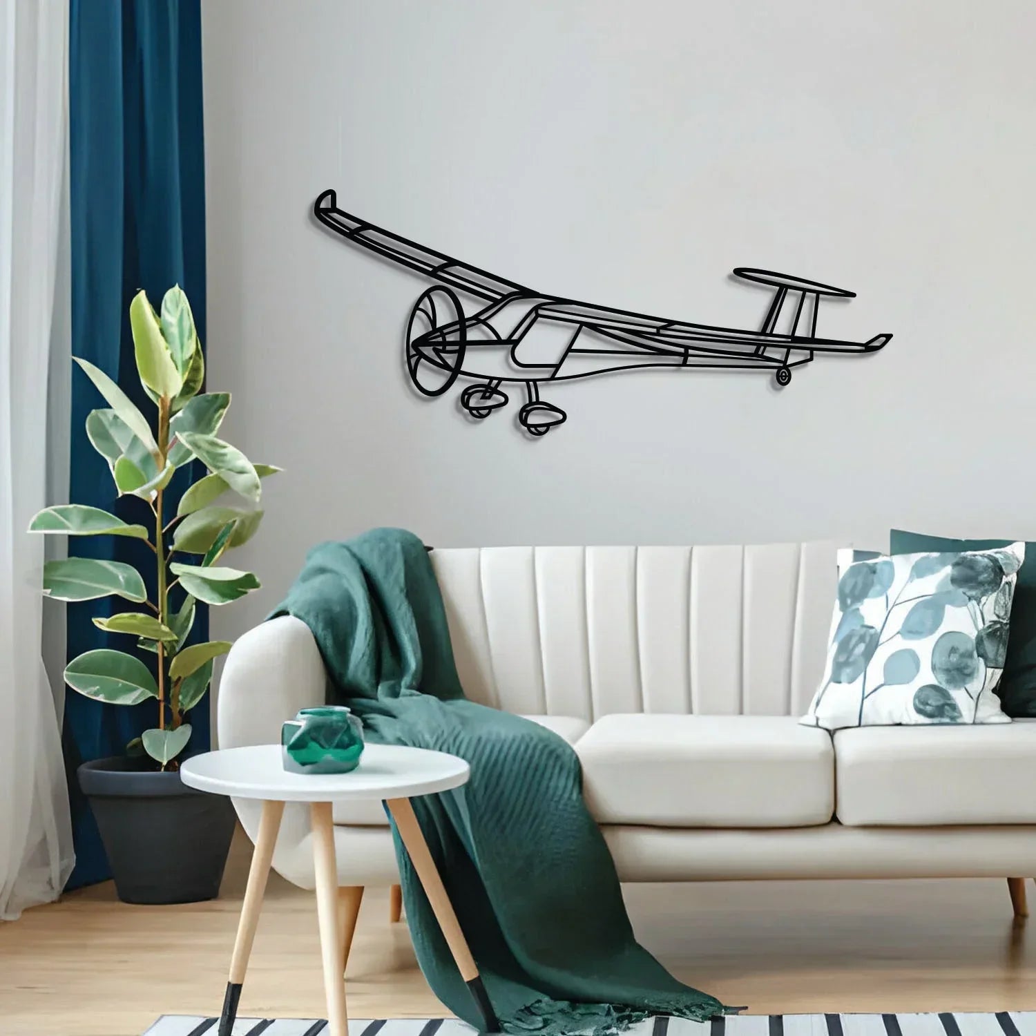 Sinus Max Angle Metal Aircraft Wall Art - Ncp0596, back view - House Of Avana