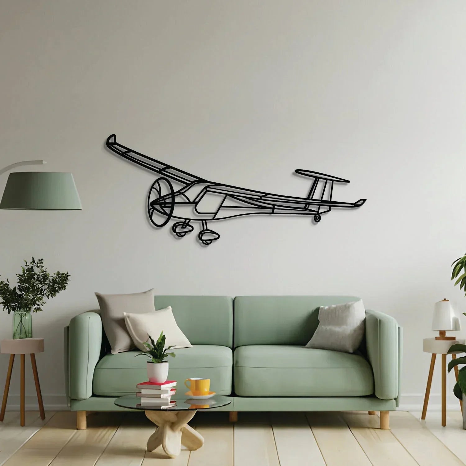 Sinus Max Angle Metal Aircraft Wall Art - Ncp0596, side view - House Of Avana