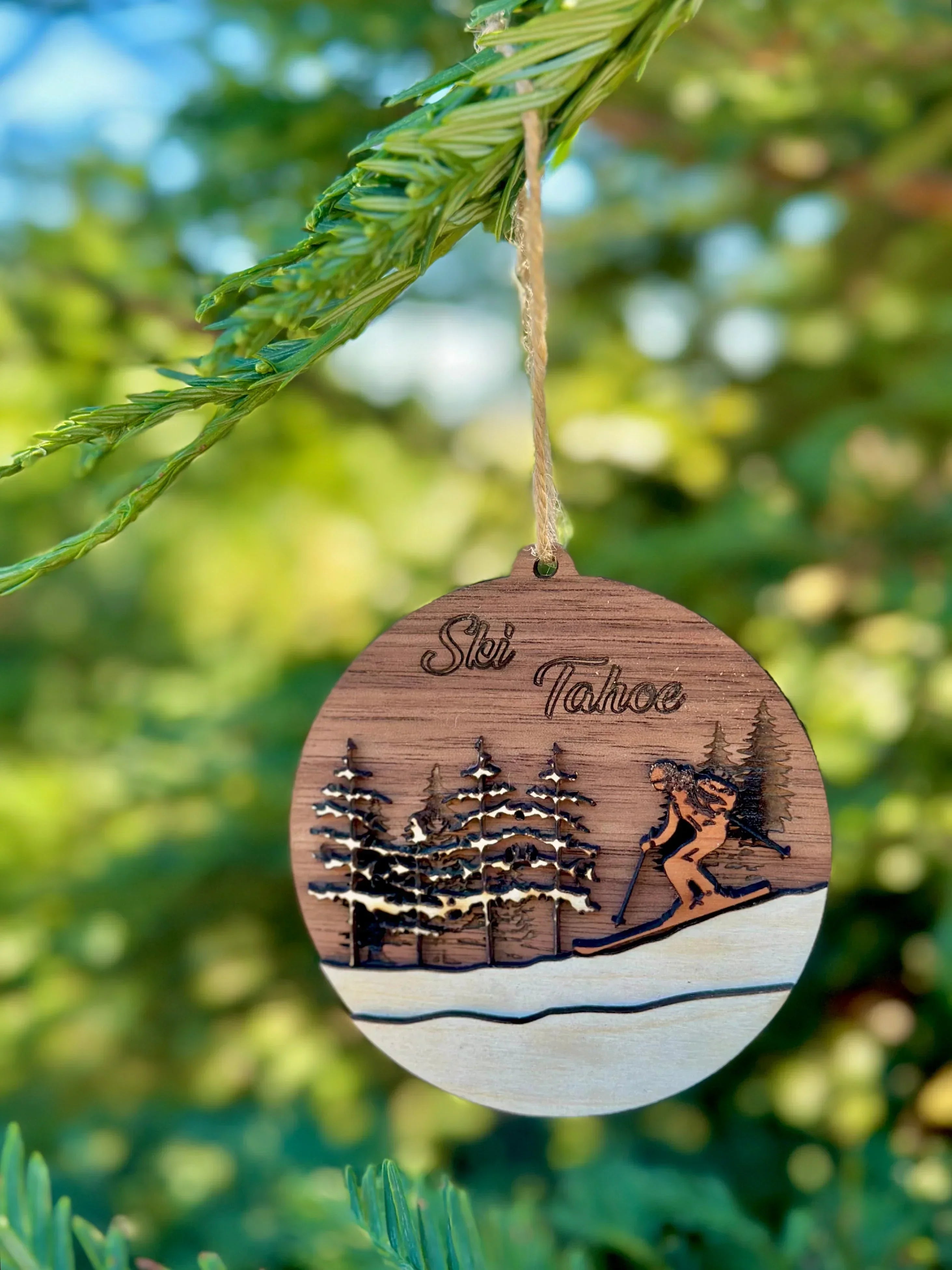 Ski Mountain Layered Ornament