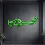 Skyhawk Metal Neon Aircraft Wall Art - Ncn0061, side view - House Of Avana
