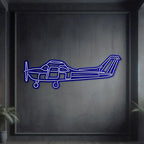 Skyhawk Metal Neon Aircraft Wall Art - Ncn0061, detail shot - House Of Avana