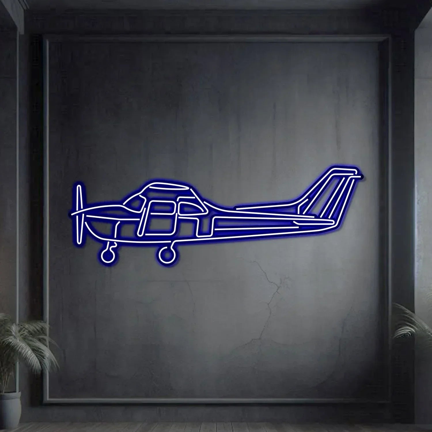 Skyhawk Metal Neon Aircraft Wall Art - Ncn0061, detail shot - House Of Avana