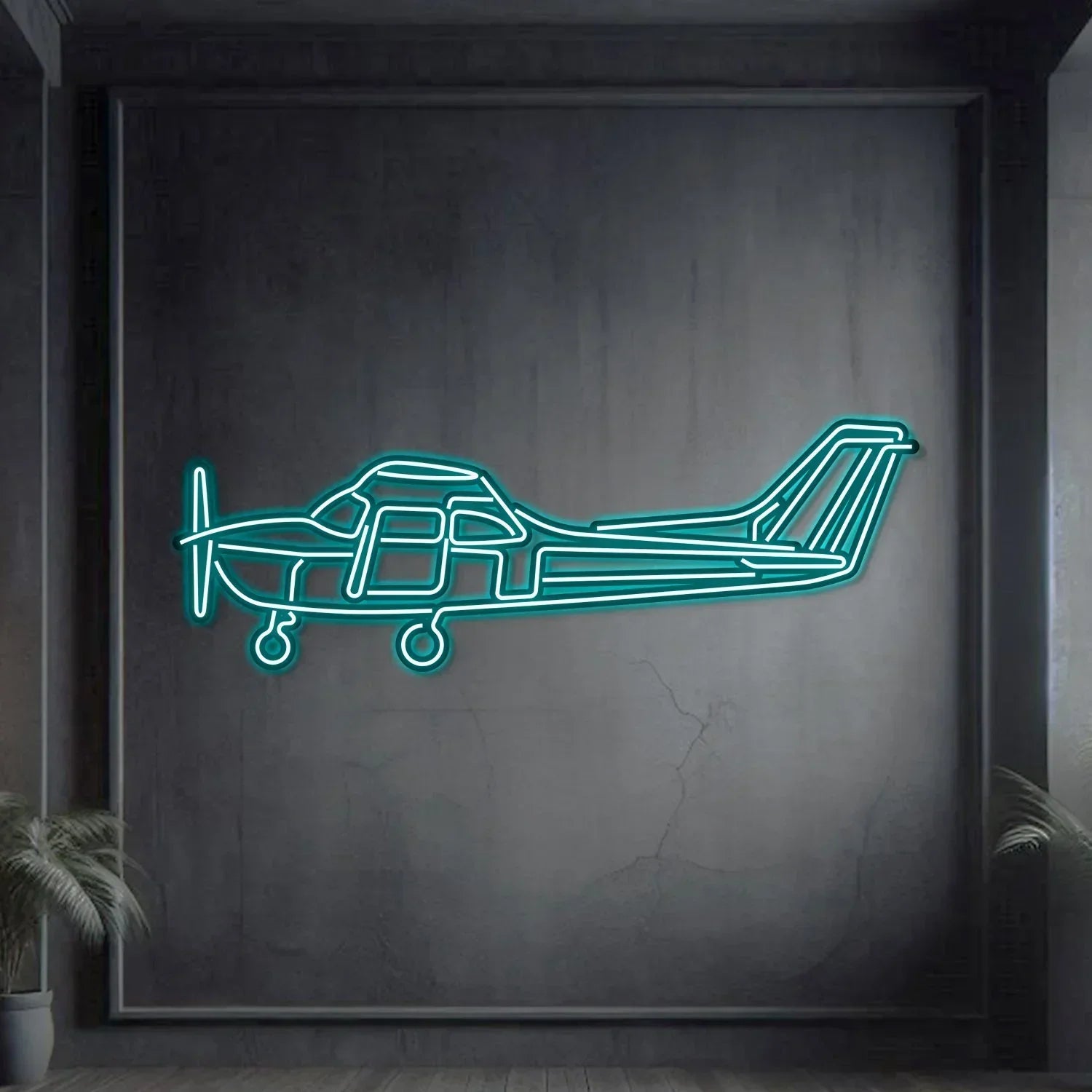 Skyhawk Metal Neon Aircraft Wall Art - Ncn0061, lifestyle image - House Of Avana