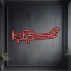 Skyhawk Metal Neon Aircraft Wall Art - Ncn0061, top view - House Of Avana
