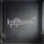 Skyhawk Metal Neon Aircraft Wall Art - Ncn0061, front view - House Of Avana