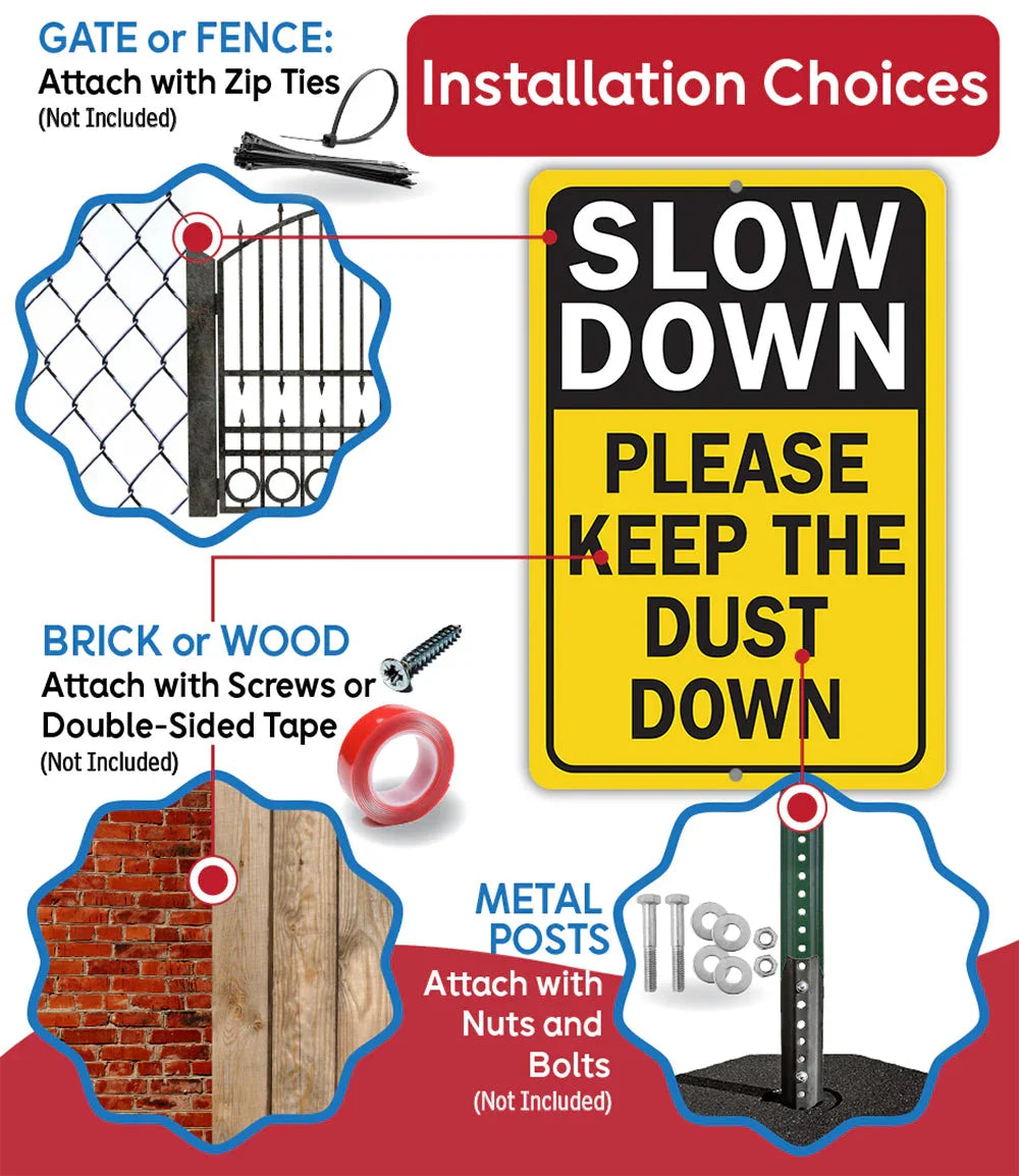 Slow Down Dust Down Metal Sign Lone Star Art