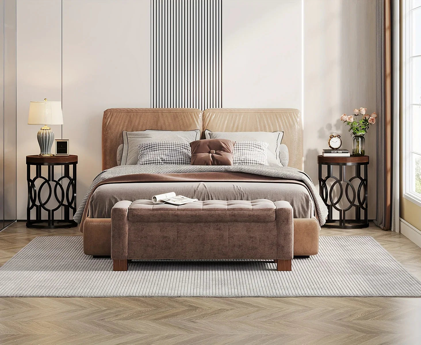 Round Metal Frame Accent End Table - House Of Avana