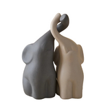 Abstract Ceramic Couple Elephant Statue House Of Avana